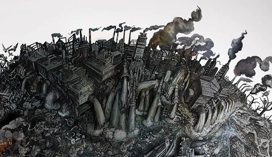 Incredibly Detailed Drawings water pollution