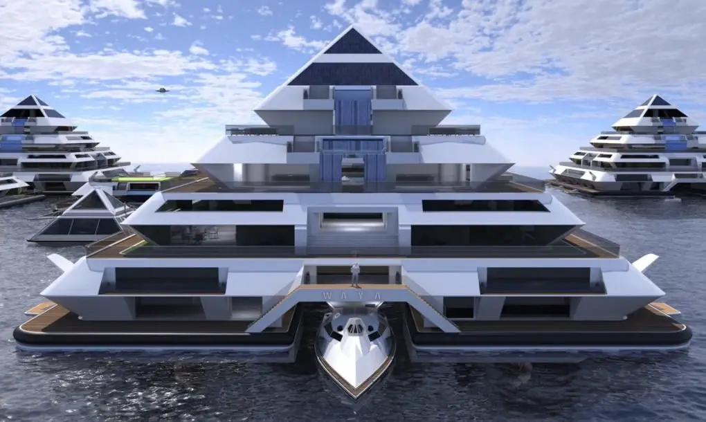 Floating Pyramid City Generates 100% of Its Own Food, Water and Electricity Amanda Froelich  Floating-Pyramid-Community-Pierpaolo-Lazzarini-10