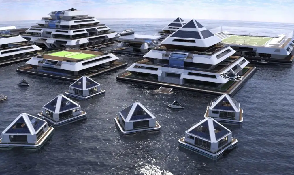 Floating Pyramid City Generates 100% of Its Own Food, Water and Electricity Amanda Froelich  Floating-Pyramid-Community-Pierpaolo-Lazzarini-13