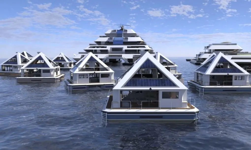 Floating Pyramid City Generates 100% of Its Own Food, Water and Electricity Amanda Froelich  Floating-Pyramid-Community-Pierpaolo-Lazzarini-2