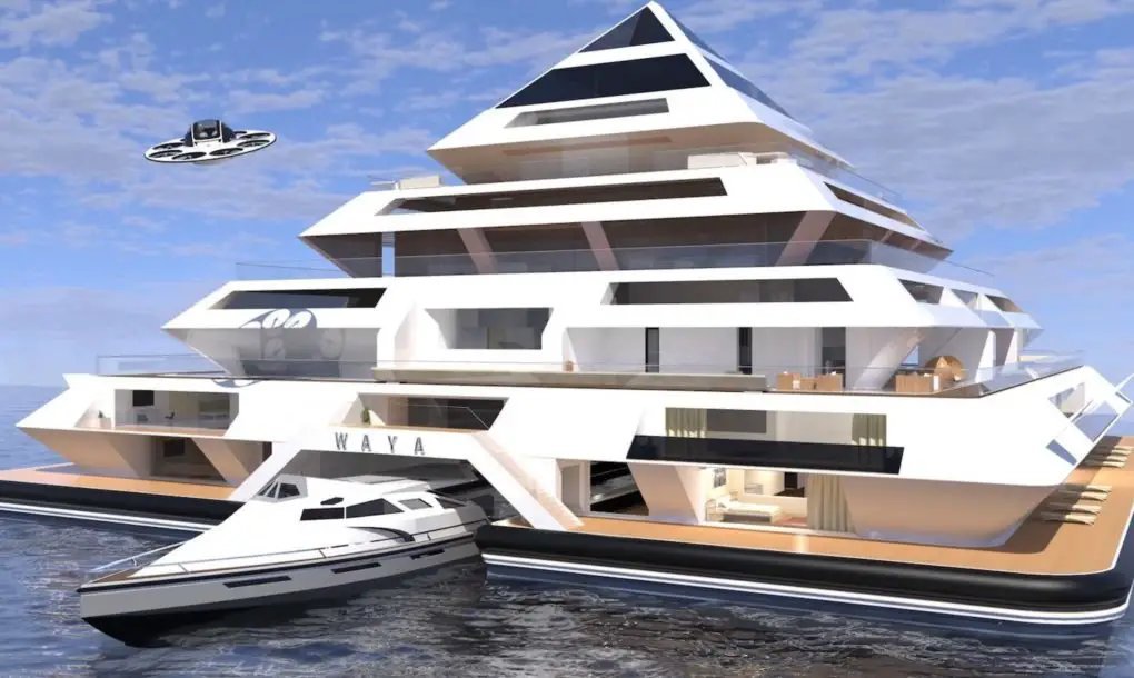Floating Pyramid City Generates 100% of Its Own Food, Water and Electricity Amanda Froelich  Floating-Pyramid-Community-Pierpaolo-Lazzarini-6