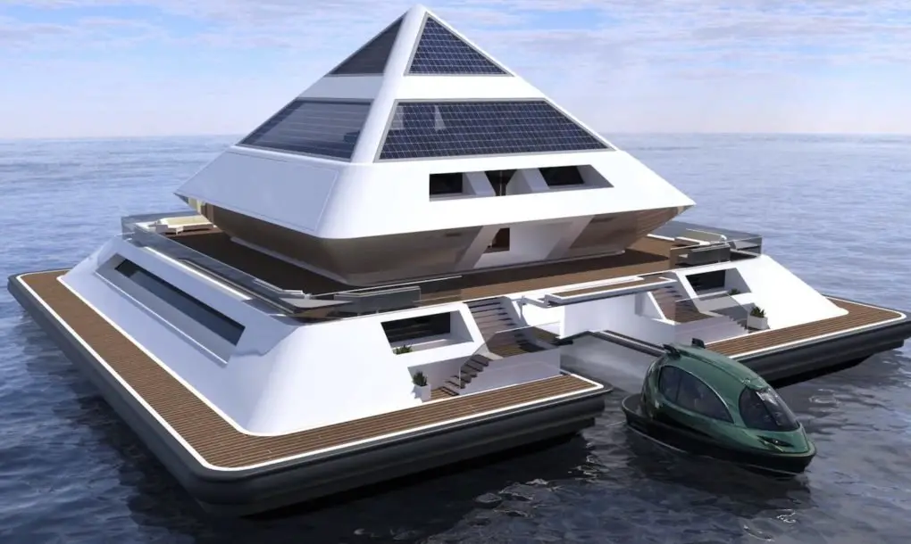 Floating Pyramid City Generates 100% of Its Own Food, Water and Electricity Amanda Froelich  Floating-Pyramid-Community-Pierpaolo-Lazzarini-9