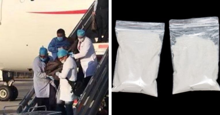 Man Dies Plane Bags Cocaine