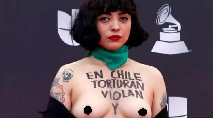 Chilean singer topless