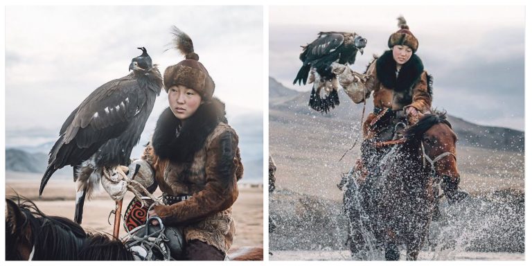 Photographer Captures One of the Last Female Eagle Hunters of Mongolia