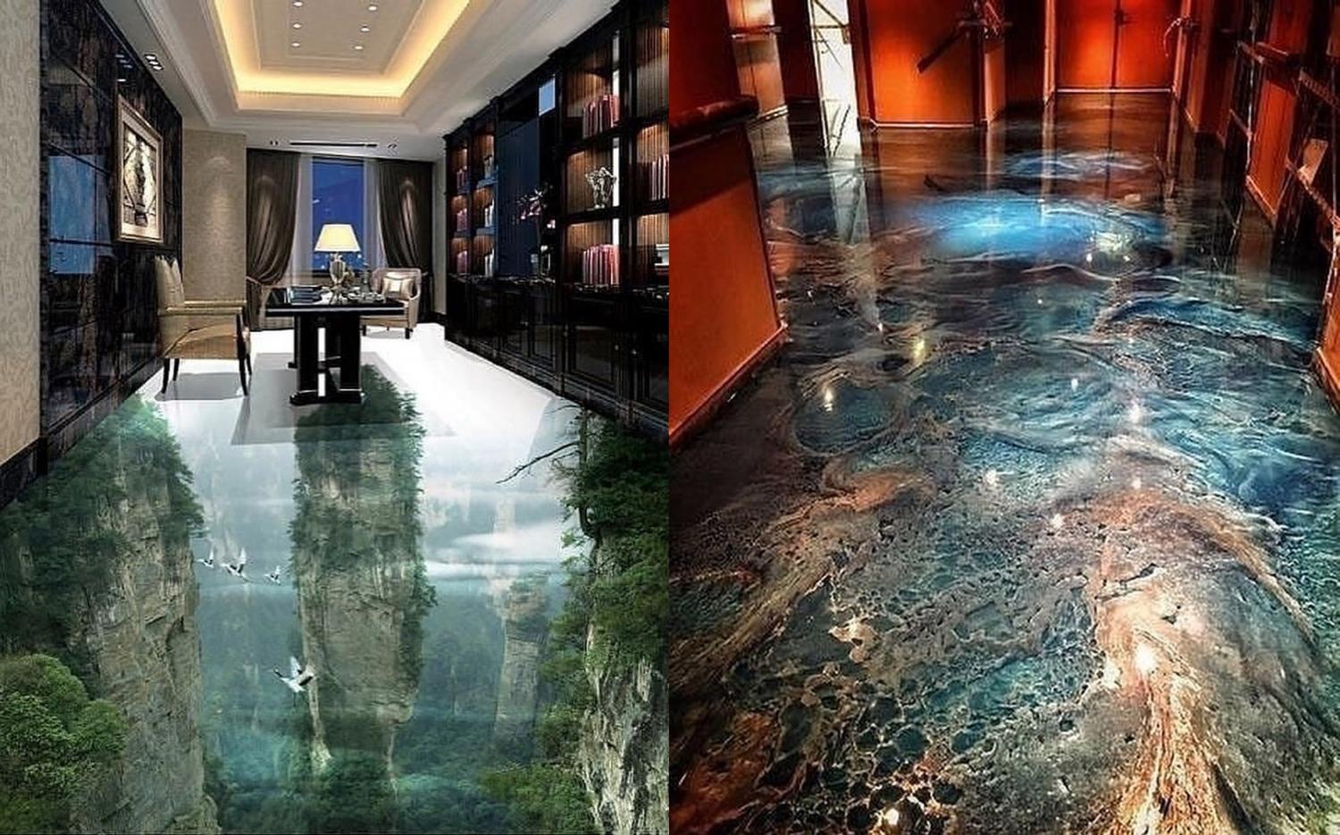 You Can Now Get 3D Epoxy Floors That Will Turn Your Room Into a Beach