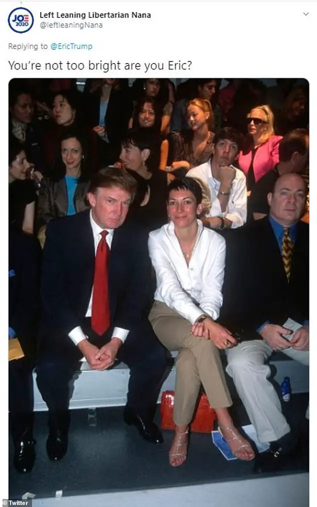 Eric Trump Deletes Photo of Ghislaine Maxwell And Clinton
