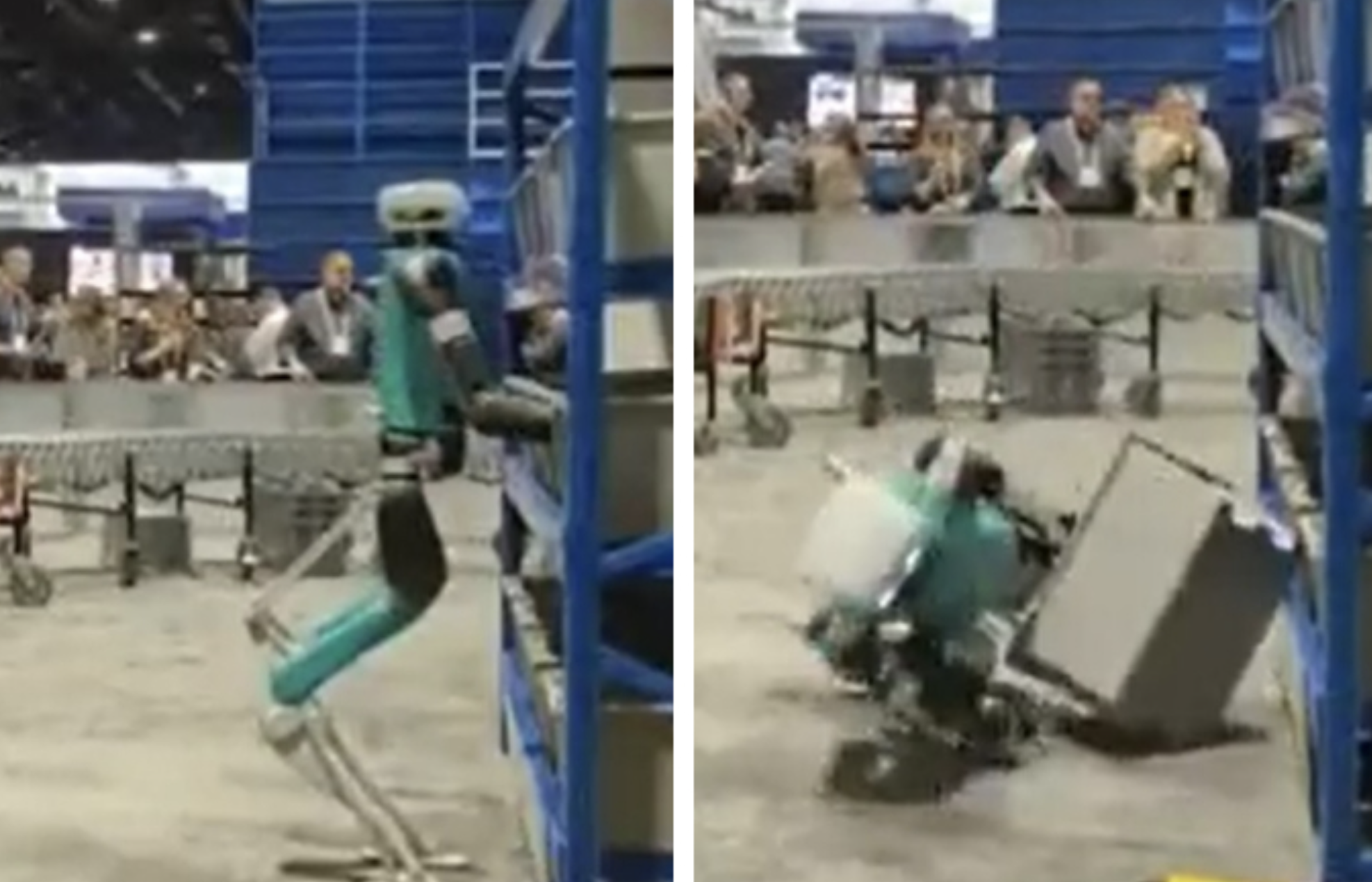 A Warehouse Robot Collapsed After Working For 20 Hours Straight